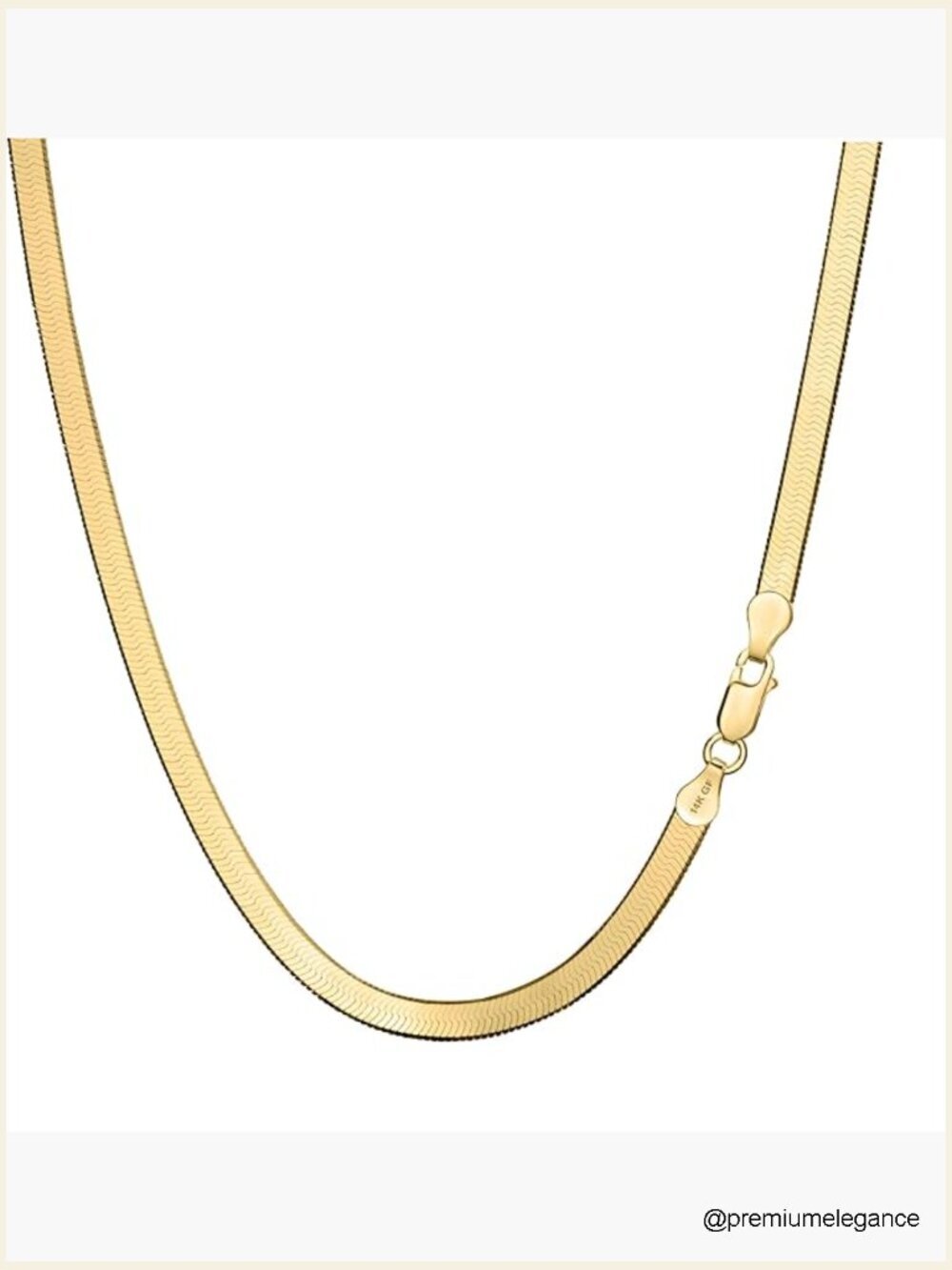 14K Gold Flat Snake Chain Necklace 4mm 18-24in Herringbone Choker for Men Women